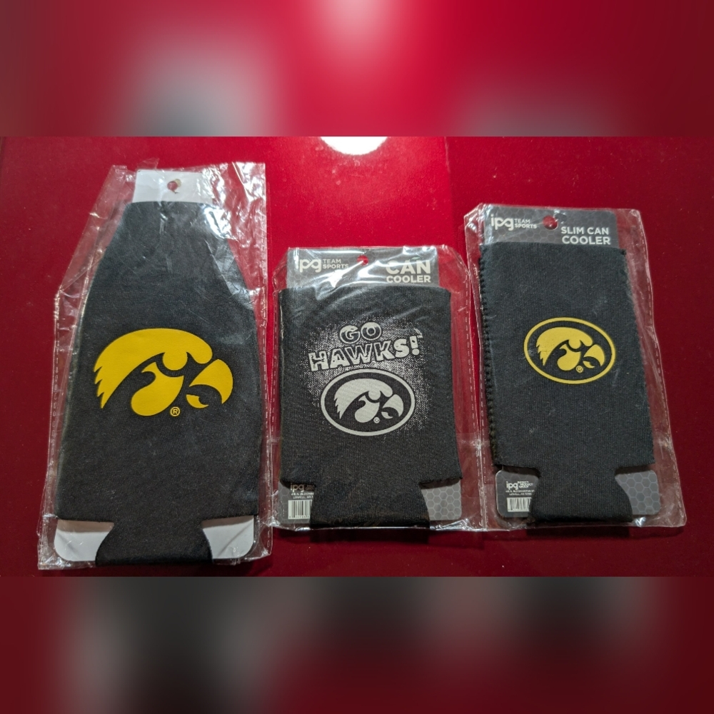 Iowa Hawkeyes Black Can Coolers Lot Of 3 BRAND NEW